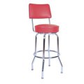 Richardson Seating Corp Richardson Seating Corp 1957RED-24 1957- 24 in. Floridian Swivel Counter Stool; Red;  - Chrome 1957RED-24